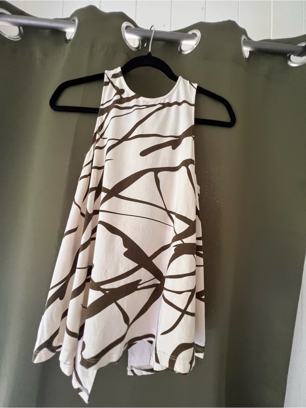 Ava Sky Camo Print Top - White & Brown